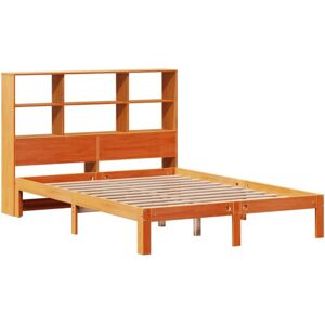Bookcase Bed without Mattress Wax Brown 120x190 cm Small Double Solid Wood Pine Vidaxl Bookcase Bed without Mattress Wax Brown 120x190 cm Small Double Solid Wood Pine Vidaxl