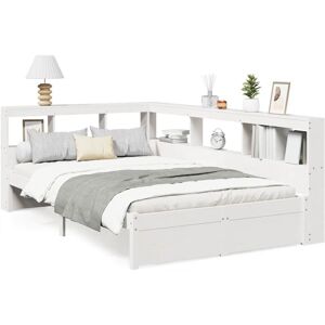 Bookcase Bed without Mattress White 90x190 cm Solid Wood Pine Vidaxl Bookcase Bed without Mattress White 90x190 cm Solid Wood Pine Vidaxl