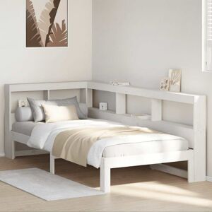 Bookcase Bed without Mattress White 90x190 cm Single Solid Wood Pine vidaXL Bookcase Bed without Mattress White 90x190 cm Single Solid Wood Pine vidaXL