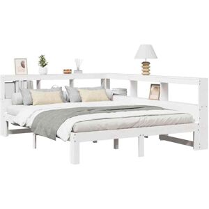 Bookcase Bed without Mattress White 140x190 cm Solid Wood Pine Vidaxl Bookcase Bed without Mattress White 140x190 cm Solid Wood Pine Vidaxl