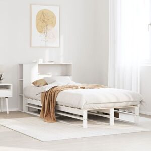 vidaXL White Bookcase Bed 75x190cm Small Solid Wood vidaXL White Bookcase Bed 75x190cm Small Solid Wood