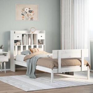 Vidaxl - Bookcase Bed without Mattress White 90x190 cm Single Solid Wood Pine Vidaxl - Bookcase Bed without Mattress White 90x190 cm Single Solid Wood Pine