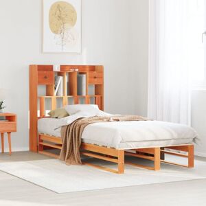 Bookcase Bed without Mattress Wax Brown 75x190 cm Small Single Solid Wood Pine Vidaxl Bookcase Bed without Mattress Wax Brown 75x190 cm Small Single Solid Wood Pine Vidaxl
