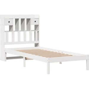 Bookcase Bed without Mattress White 90x190 cm Single Solid Wood Pine vidaXL Bookcase Bed without Mattress White 90x190 cm Single Solid Wood Pine vidaXL