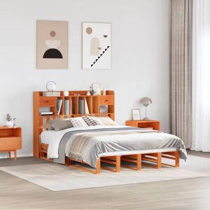 Bookcase Bed without Mattress Wax Brown 160x200 cm Solid Wood Pine vidaXL Bookcase Bed without Mattress Wax Brown 160x200 cm Solid Wood Pine vidaXL