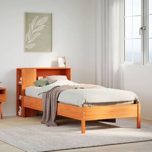 Bookcase Bed without Mattress Wax Brown 75x190 cm Small Single Solid Wood Pine vidaXL Bookcase Bed without Mattress Wax Brown 75x190 cm Small Single Solid Wood Pine vidaXL