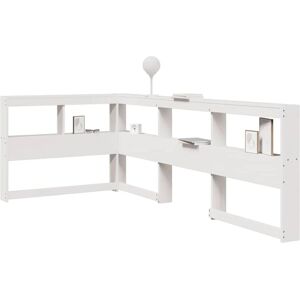 Bookcase Headboard L-Shaped White 90 cm Solid Wood Pine Vidaxl Bookcase Headboard L-Shaped White 90 cm Solid Wood Pine Vidaxl