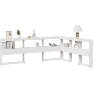 Bookcase Headboard L-Shaped White 135 cm Solid Wood Pine Vidaxl Bookcase Headboard L-Shaped White 135 cm Solid Wood Pine Vidaxl