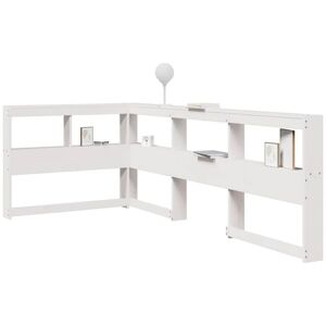 Bookcase Headboard L-Shaped White 90 cm Solid Wood Pine vidaXL Bookcase Headboard L-Shaped White 90 cm Solid Wood Pine vidaXL