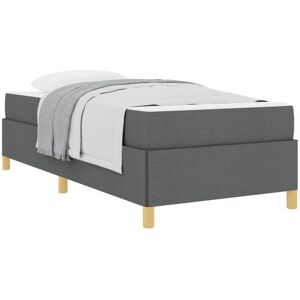 Bed Frame with Mattress Dark Grey 90 x 190 cm Fabric vidaXL Bed Frame with Mattress Dark Grey 90 x 190 cm Fabric vidaXL