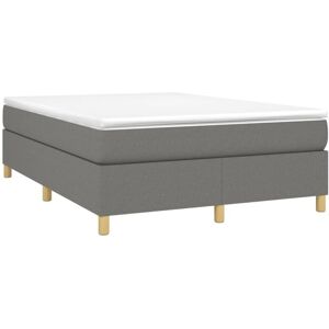 Box Spring Bed Frame Dark Grey Double Fabric (UK/IE/FI/NO only) vidaXL Box Spring Bed Frame Dark Grey Double Fabric (UK/IE/FI/NO only) vidaXL