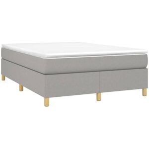 Box Spring Bed Frame Light Grey Double Fabric (UK/IE/FI/NO only) vidaXL Box Spring Bed Frame Light Grey Double Fabric (UK/IE/FI/NO only) vidaXL