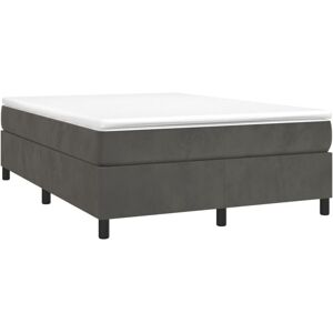 Box Spring Bed Frame Dark Grey Double Velvet (UK/IE/FI/NO only) vidaXL Box Spring Bed Frame Dark Grey Double Velvet (UK/IE/FI/NO only) vidaXL
