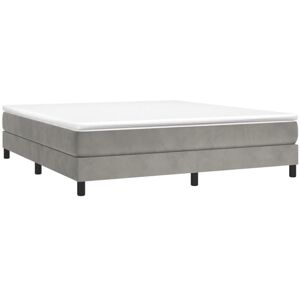 Box Spring Bed Frame Light Grey Super King Velvet (UK/IE/FI/NO only) vidaXL Box Spring Bed Frame Light Grey Super King Velvet (UK/IE/FI/NO only) vidaXL
