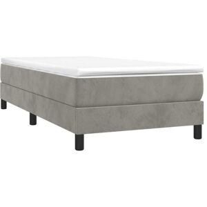 Box Spring Bed Frame Light Grey Single Velvet (UK/IE/FI/NO only) vidaXL Box Spring Bed Frame Light Grey Single Velvet (UK/IE/FI/NO only) vidaXL