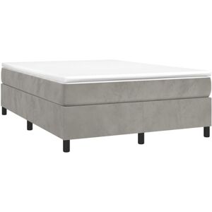 Box Spring Bed Frame Light Grey Double Velvet (UK/IE/FI/NO only) vidaXL Box Spring Bed Frame Light Grey Double Velvet (UK/IE/FI/NO only) vidaXL