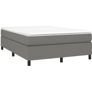 Box Spring Bed Frame Dark Grey Double Fabric (UK/IE/FI/NO only) vidaXL Box Spring Bed Frame Dark Grey Double Fabric (UK/IE/FI/NO only) vidaXL