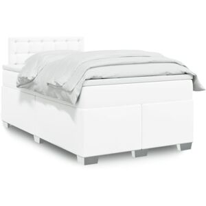Vidaxl - Box Spring Bed with Mattress White 120x190 cm Faux Leather Vidaxl - Box Spring Bed with Mattress White 120x190 cm Faux Leather