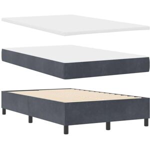 Vidaxl - Box Spring Bed with Mattress Dark grey 120 x 190 cm Velvet Vidaxl - Box Spring Bed with Mattress Dark grey 120 x 190 cm Velvet
