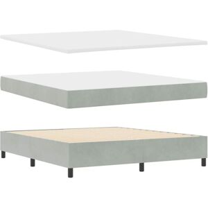 Vidaxl - Box Spring Bed with Mattress Light grey 180 x 200 cm Velvet Vidaxl - Box Spring Bed with Mattress Light grey 180 x 200 cm Velvet