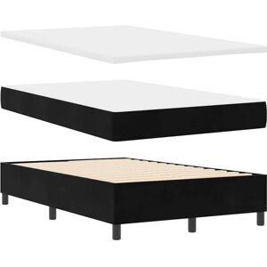 Vidaxl - Box Spring Bed with Mattress Black 120 x 190 cm Velvet Vidaxl - Box Spring Bed with Mattress Black 120 x 190 cm Velvet