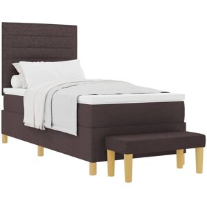 vidaXL Dark Brown Minimalist Bed with Mattress - Bed vidaXL Dark Brown Minimalist Bed with Mattress - Bed