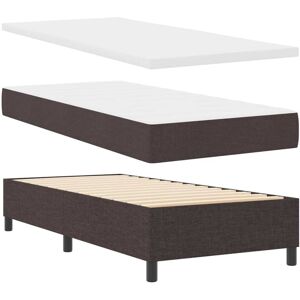 Vidaxl - Box Spring Bed with Mattress Dark Brown 100 x 200 cm Fabric Vidaxl - Box Spring Bed with Mattress Dark Brown 100 x 200 cm Fabric