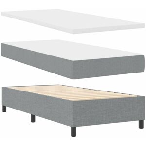 Vidaxl - Box Spring Bed with Mattress Light grey 100 x 200 cm Fabric Vidaxl - Box Spring Bed with Mattress Light grey 100 x 200 cm Fabric
