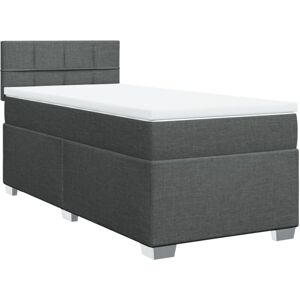 Vidaxl - Box Spring Bed with Mattress Dark Grey 100x200 cm Fabric Vidaxl - Box Spring Bed with Mattress Dark Grey 100x200 cm Fabric