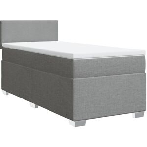 Box Spring Bed with Mattress Light Grey 100x200 cm Fabric Vidaxl Box Spring Bed with Mattress Light Grey 100x200 cm Fabric Vidaxl