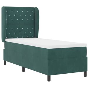 Box Spring Bed with Mattress Dark green 80 x 200 cm Velvet Vidaxl Box Spring Bed with Mattress Dark green 80 x 200 cm Velvet Vidaxl