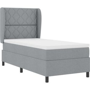Vidaxl Gray Cloth Bed with Pocket Spring System - Bed Vidaxl Gray Cloth Bed with Pocket Spring System - Bed