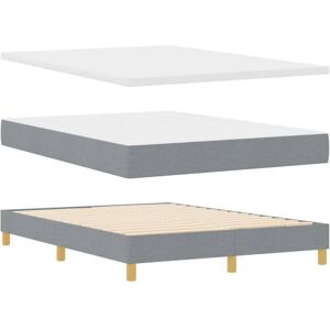Box Spring Bed with Mattress Light grey 140 x 190 cm Fabric vidaXL Box Spring Bed with Mattress Light grey 140 x 190 cm Fabric vidaXL