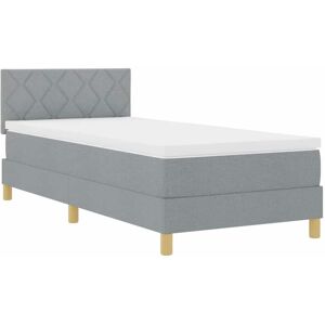 VidaXL Gray Fabric Bed with Mattress - Bed VidaXL Gray Fabric Bed with Mattress - Bed