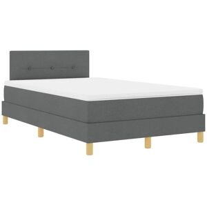 Vidaxl - Box Spring Bed with Mattress Dark grey 120 x 190 cm Fabric Vidaxl - Box Spring Bed with Mattress Dark grey 120 x 190 cm Fabric