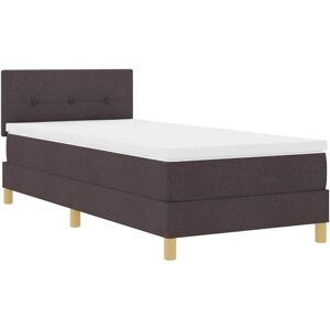 Box Spring Bed with Mattress Dark brown 80 x 200 cm Fabric Vidaxl Box Spring Bed with Mattress Dark brown 80 x 200 cm Fabric Vidaxl