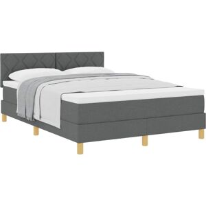 Vidaxl - Box Spring Bed with Mattress Dark grey 140 x 190 cm Fabric Vidaxl - Box Spring Bed with Mattress Dark grey 140 x 190 cm Fabric