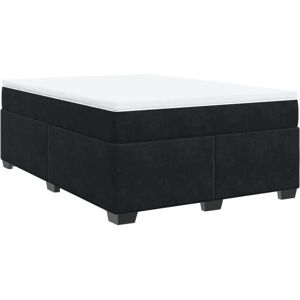 Box Spring Bed with Mattress Black 140x200 cm Velvet vidaXL Box Spring Bed with Mattress Black 140x200 cm Velvet vidaXL