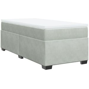 vidaXL Box Spring Bed with Mattress Light Grey - Box Spring Bed vidaXL Box Spring Bed with Mattress Light Grey - Box Spring Bed