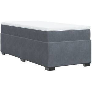 Box Spring Bed with Mattress Dark Grey 90x200 cm Velvet Vidaxl Box Spring Bed with Mattress Dark Grey 90x200 cm Velvet Vidaxl