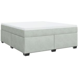 vidaXL Box Spring Bed with Mattress Light Grey - Box Spring Bed vidaXL Box Spring Bed with Mattress Light Grey - Box Spring Bed