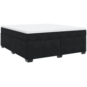 Box Spring Bed with Mattress Black 180x200 cm Velvet vidaXL Box Spring Bed with Mattress Black 180x200 cm Velvet vidaXL