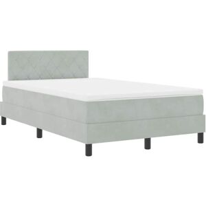 Vidaxl - Box Spring Bed with Mattress Light Grey 120 x 190 cm Fabric Vidaxl - Box Spring Bed with Mattress Light Grey 120 x 190 cm Fabric