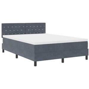 Vidaxl - Box Spring Bed with Mattress Dark Grey 160 x 200 cm Fabric Vidaxl - Box Spring Bed with Mattress Dark Grey 160 x 200 cm Fabric