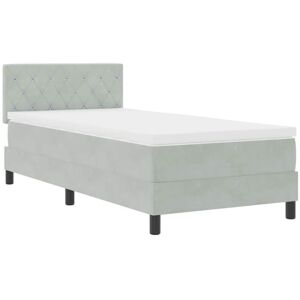 VidaXL Bed Frame - Light Gray Velvet 90x187 cm - Bed Frame VidaXL Bed Frame - Light Gray Velvet 90x187 cm - Bed Frame