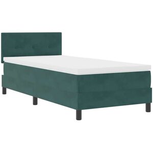 Box Spring Bed with Mattress Dark Green 100 x 200 cm Fabric Vidaxl Box Spring Bed with Mattress Dark Green 100 x 200 cm Fabric Vidaxl