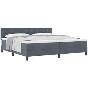 Vidaxl - Box Spring Bed with Mattress Dark Grey 200 x 200 cm Fabric Vidaxl - Box Spring Bed with Mattress Dark Grey 200 x 200 cm Fabric