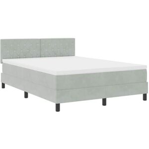 Box Spring Bed with Mattress Light Grey 160 x 200 cm Fabric vidaXL Box Spring Bed with Mattress Light Grey 160 x 200 cm Fabric vidaXL