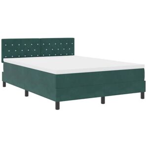 Vidaxl - Box Spring Bed with Mattress Dark Green 160 x 200 cm Fabric Vidaxl - Box Spring Bed with Mattress Dark Green 160 x 200 cm Fabric