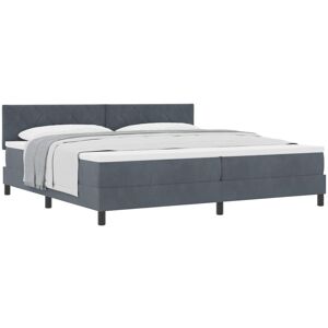 Vidaxl - Box Spring Bed with Mattress Dark Grey 200 x 200 cm Fabric Vidaxl - Box Spring Bed with Mattress Dark Grey 200 x 200 cm Fabric